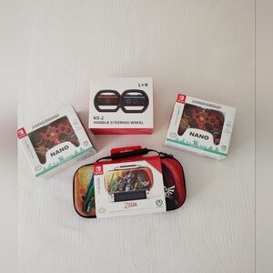 Nitendo switch case sterling wheel + nitendo switch case + nano wired Controller